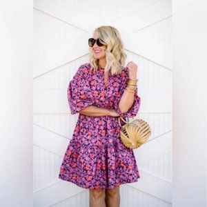 EvereveXSundry The Anywhere Tiered Puff Sleeves Mini Dress